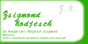 zsigmond modjesch business card